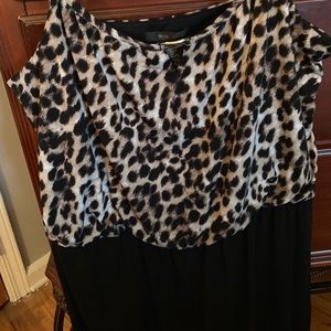 Style and company black and leopard maxi dress